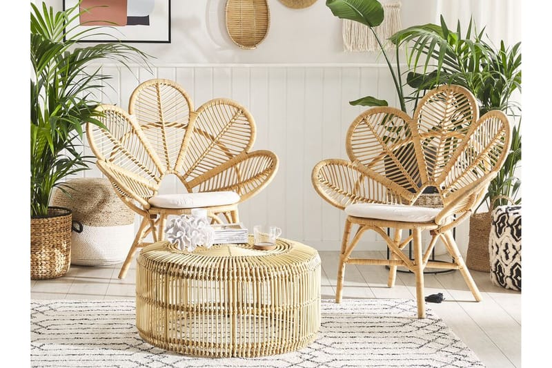 Limni Balkongset 140 cm + 2 Lorentine Utefåtöljer - Trä/Natur - Utemöbler - Balkong - Balkongmöbler - Balkonggrupp & balkongset