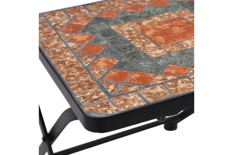 Mosaikbord 3 st keramik orange/grå - Orange - Utemöbler - Balkong - Balkongmöbler - Balkonggrupp & balkongset