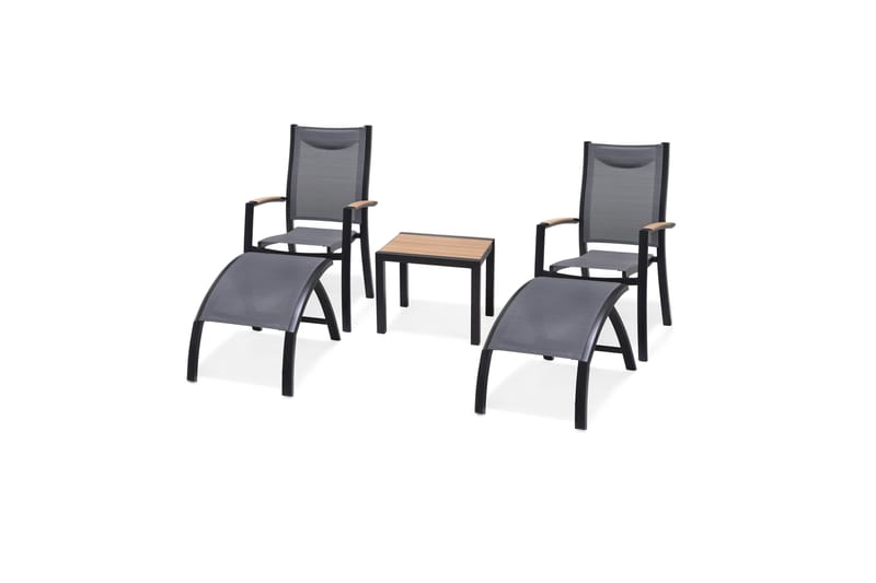 Panama Caféset 50x50 cm + 2 Utestolar Grå - Lifestyle Garden - Utemöbler - Balkong - Balkongmöbler - Balkonggrupp & balkongset