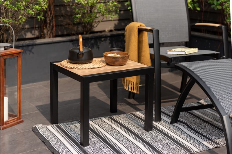 Panama Caféset 50x50 cm + 2 Utestolar Svart - Lifestyle Garden - Utemöbler - Balkong - Balkongmöbler - Balkonggrupp & balkongset