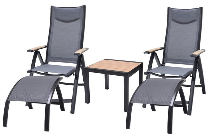 Panama Caféset 50x50 cm + 2 Utestolar Svart - Lifestyle Garden - Utemöbler - Balkong - Balkongmöbler - Balkonggrupp & balkongset