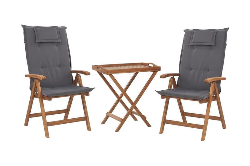 Riliegh Balkongset 68 cm + 2 Utestolar - Grafitgrå - Utemöbler - Balkong - Balkongmöbler - Balkonggrupp & balkongset