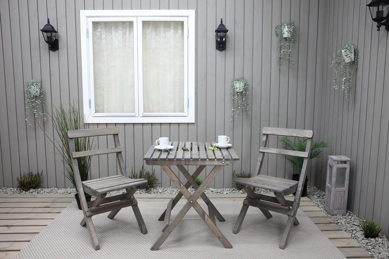 Utomhusmöbelgrupp Wilma & Knohult - Grå - Utemöbler - Balkong - Balkongmöbler - Balkonggrupp & balkongset