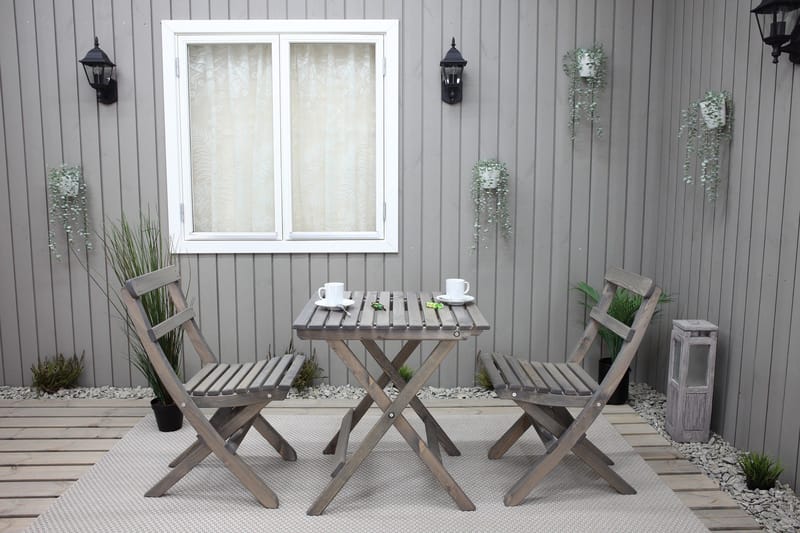 Utomhusmöbelgrupp Wilma & Knohult - Grå - Utemöbler - Balkong - Balkongmöbler - Balkonggrupp & balkongset