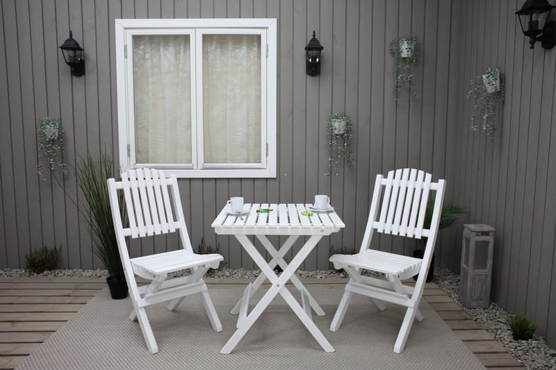 Utomhusmöbelgrupp Wilma & Visby - Vit - Utemöbler - Balkong - Balkongmöbler - Balkonggrupp & balkongset