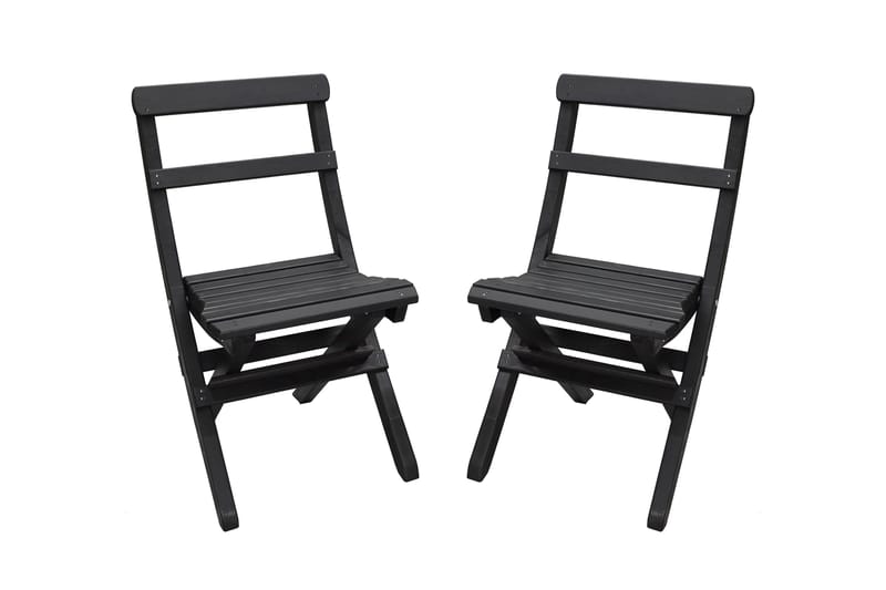 Wilma Caféset 65x65 cm + 2 Utestolar Grå/Vit - Baltic Garden - Utemöbler - Balkong - Balkongmöbler - Balkonggrupp & balkongset