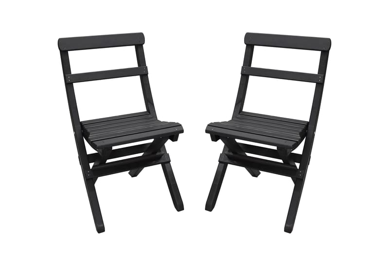 Wilma Caféset 65x65 cm + 2 Utestolar Grå/Vit - Baltic Garden - Utemöbler - Balkong - Balkongmöbler - Balkonggrupp & balkongset