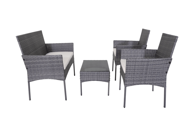 Balkongset i grått – Komplett möbelset med bord & sittplatser | Fjällbacka - Utemöbler - Balkong - Balkongmöbler - Balkonggrupp & balkongset