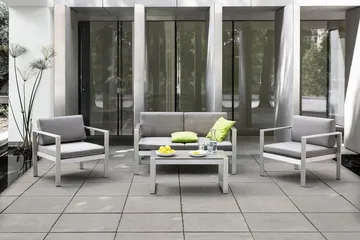 Tirrena Trädgårdssoffa 142 cm - Ljusgrå - Utemöbler - Balkong - Balkongmöbler - Soffa balkong