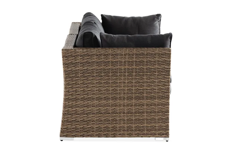 Wisconsin Loungesoffa Utomhus Utomhus med Armstöd 2-sits - Glas/Konstrotting/Sand - Utemöbler - Balkong - Balkongmöbler - Soffa balkong