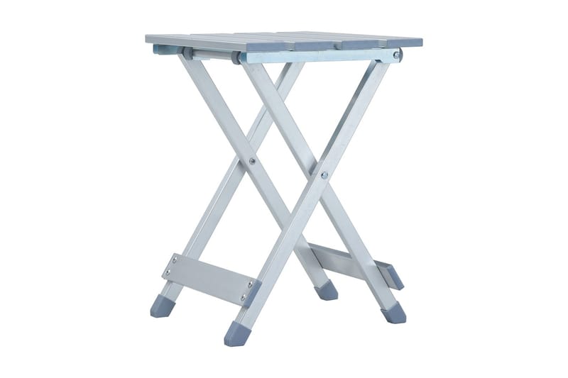 Campingpall aluminium 28x26x39 cm - Silver - Utemöbler - Balkong - Balkongmöbler - Balkongstol