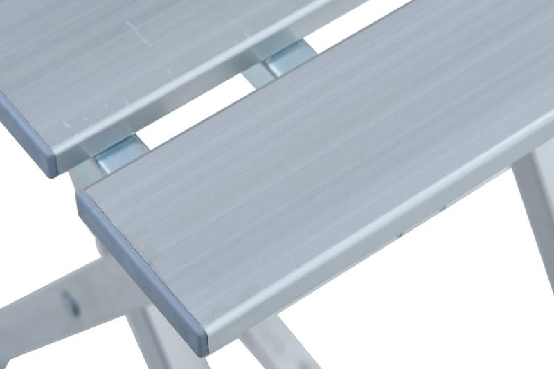 Campingpall aluminium 28x26x39 cm - Silver - Utemöbler - Balkong - Balkongmöbler - Balkongstol