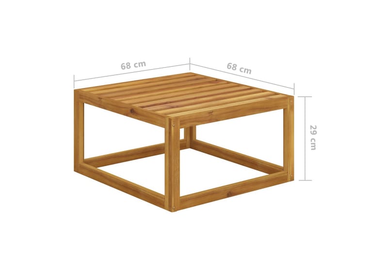 Fotpall med gräddvit dyna massivt akaciaträ - Brun - Loungebord & soffbord utomhus - Balkongbord