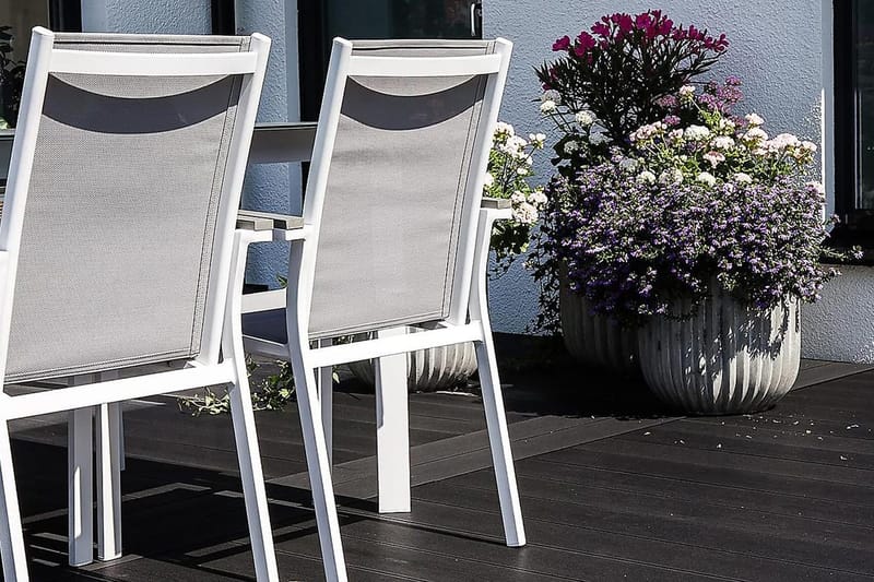 Parma Karmstol Utomhus Stapelbar - Vit/Grå - Utemöbler - Balkong - Balkongmöbler - Balkongstol