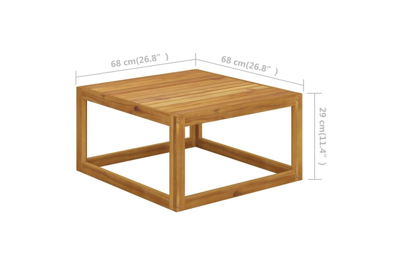 Soffbord 68x68x29 cm massivt akaciaträ - Brun - Utemöbler - Balkong - Balkongmöbler - Balkongbord