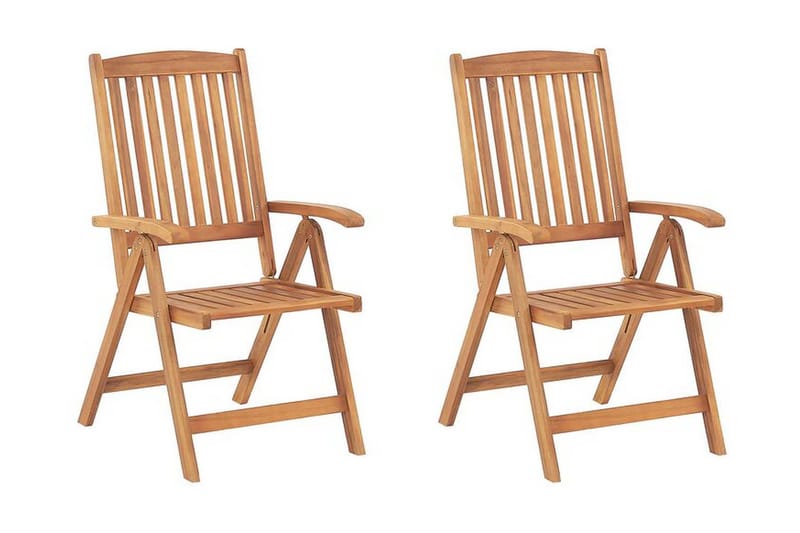 Trädgårdsstol 2 st akaciaträ ljusbrun JAVA - Trä/natur - Utemöbler - Balkong - Balkongmöbler - Balkongstol
