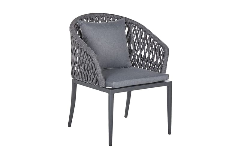 Trädgårdsstol 2 st aluminium grå LIPARI, Grå