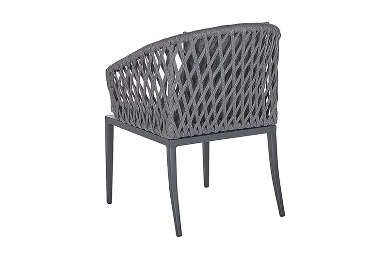 Trädgårdsstol 2 st aluminium grå LIPARI - Grå - Utemöbler - Balkong - Balkongmöbler - Balkongstol