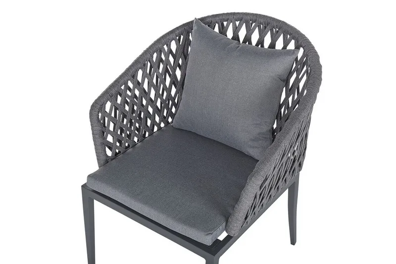 Trädgårdsstol 2 st aluminium grå LIPARI - Grå - Utemöbler - Balkong - Balkongmöbler - Balkongstol