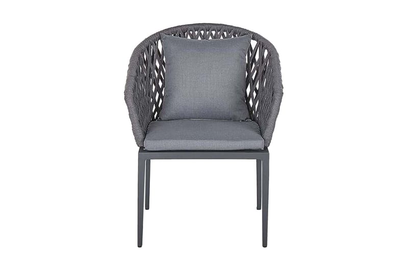 Trädgårdsstol 2 st aluminium grå LIPARI - Grå - Utemöbler - Balkong - Balkongmöbler - Balkongstol