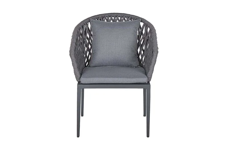 Trädgårdsstol 2 st aluminium grå LIPARI - Grå - Utemöbler - Balkong - Balkongmöbler - Balkongstol