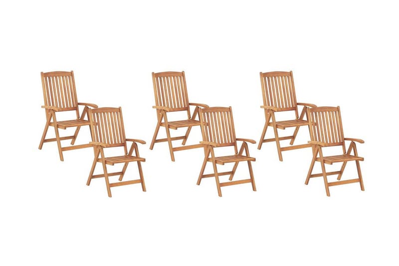 Trädgårdsstol 6 st akaciaträ ljusbrun JAVA - Trä/natur - Utemöbler - Balkong - Balkongmöbler - Balkongstol