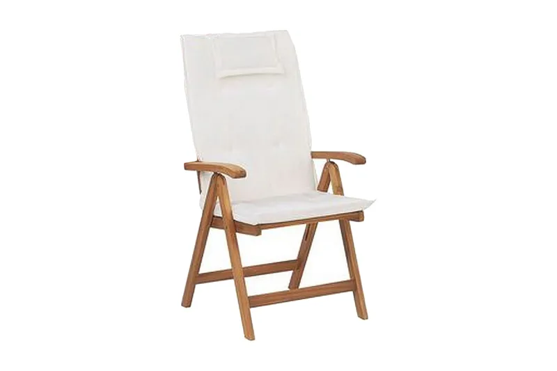 Trädgårdsstol 6 st akaciaträ med dyna JAVA, Trä/natur