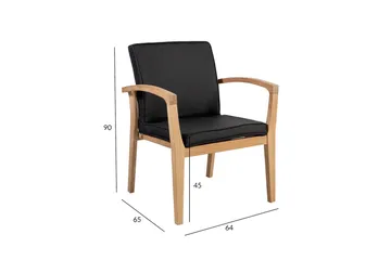 Utestol ROYAL 64x65xH90 mjuk vadderad svart textilin - Utemöbler - Balkong - Balkongmöbler - Balkongstol
