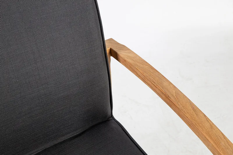 Utestol ROYAL 64x65xH90 mjuk vadderad svart textilin - Utemöbler - Balkong - Balkongmöbler - Balkongstol