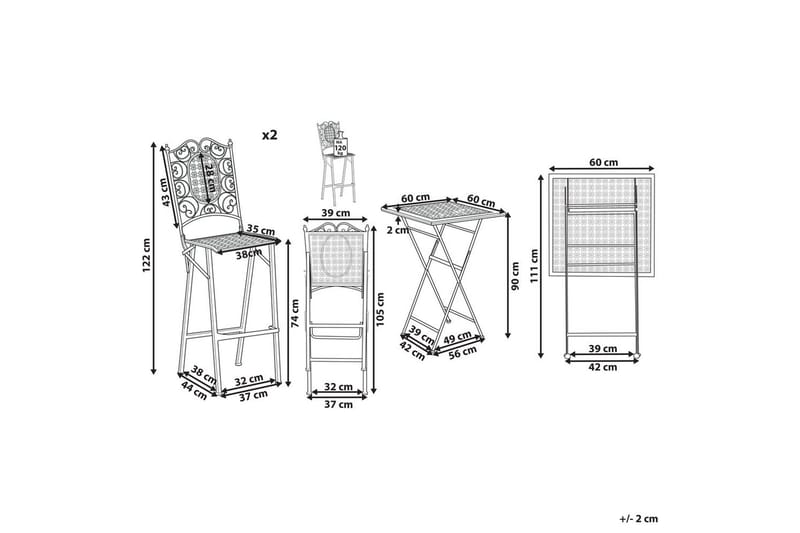 Baruppsättning Bormio - Utemöbler - Balkong - Balkongmöbler - Balkonggrupp & balkongset