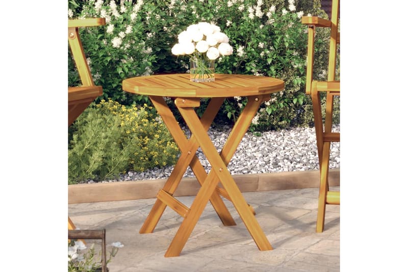 Hopfällbart Cafébord och Kaffebord Utomhus 46 cm Trä Akacia - Brun - Utemöbler - Balkong - Balkongmöbler - Balkongbord