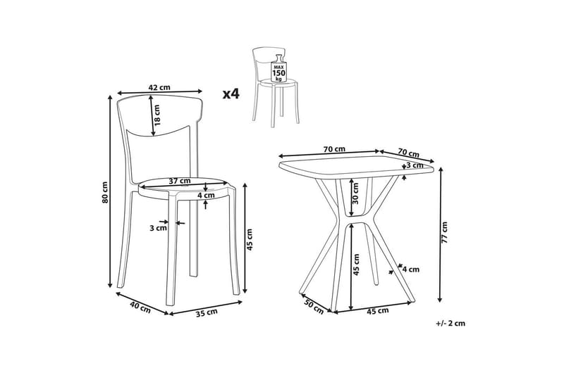 Bistro-set Sersale/Vieste - Utemöbler - Balkong - Balkongmöbler - Balkonggrupp & balkongset