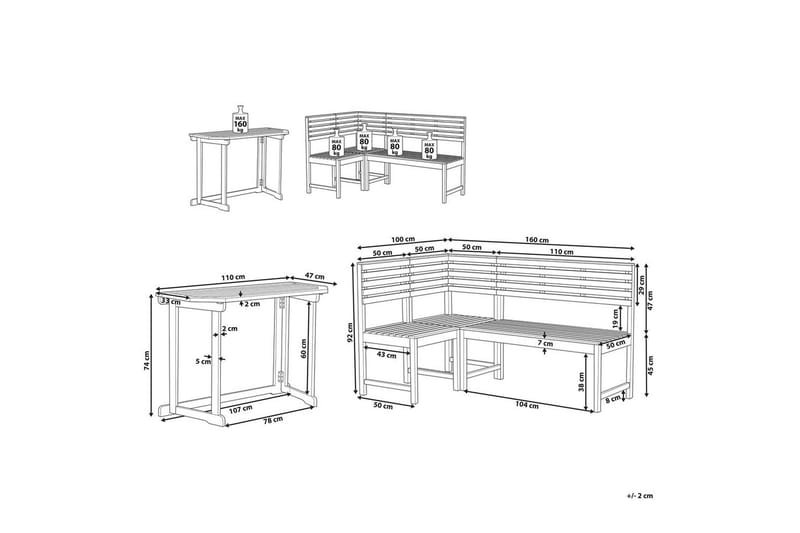 Bistro-set Treia - Utemöbler - Balkong - Balkongmöbler - Balkonggrupp & balkongset