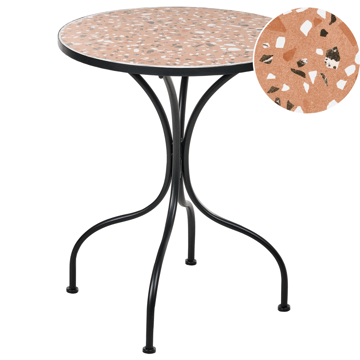 Bistrobord utomhus Adrano 60 cm Terrazzoeffekt Järn - Svart/Orange - Utemöbler - Balkong - Balkongmöbler - Balkongbord