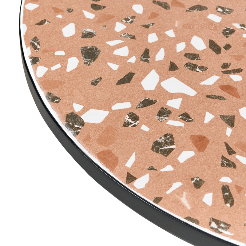 Bistrobord utomhus Adrano 60 cm Terrazzoeffekt Järn - Svart/Orange - Utemöbler - Balkong - Balkongmöbler - Balkongbord