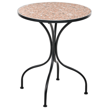 Bistrobord utomhus Adrano 60 cm Terrazzoeffekt Järn - Svart/Orange - Utemöbler - Balkong - Balkongmöbler - Balkongbord