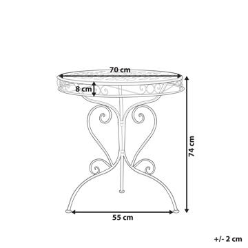 Bistrobord utomhus Albinia 70 cm Järn - Blå - Utemöbler - Balkong - Balkongmöbler - Balkongbord