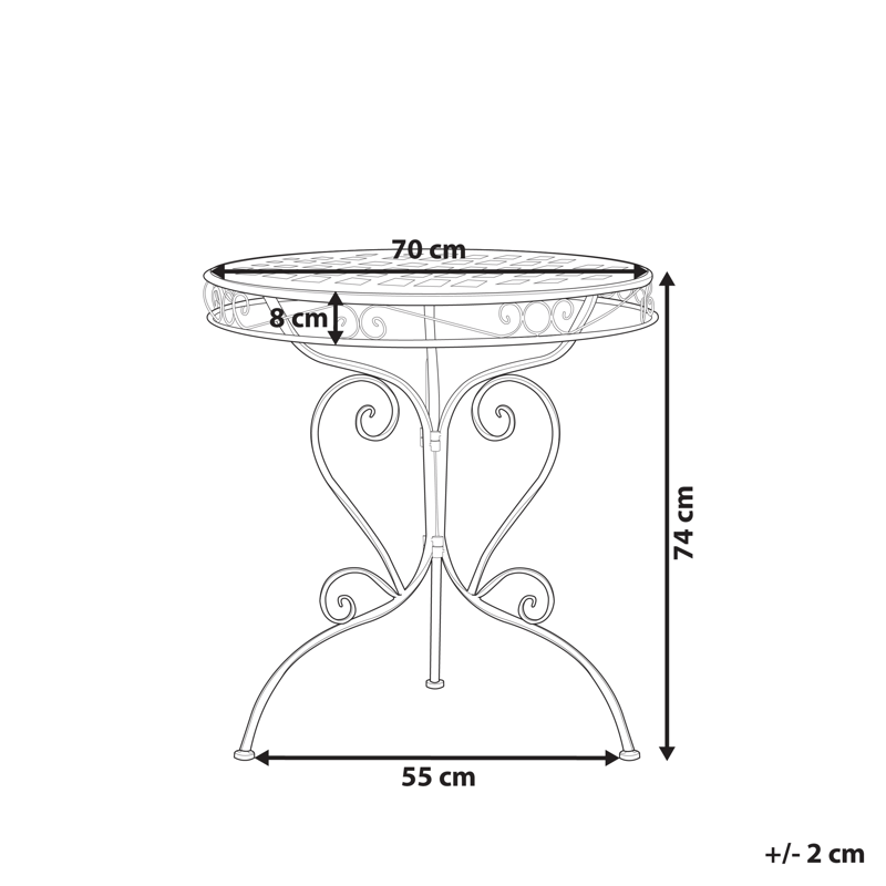 Bistrobord utomhus Albinia 70 cm Järn - Blå - Utemöbler - Balkong - Balkongmöbler - Balkongbord
