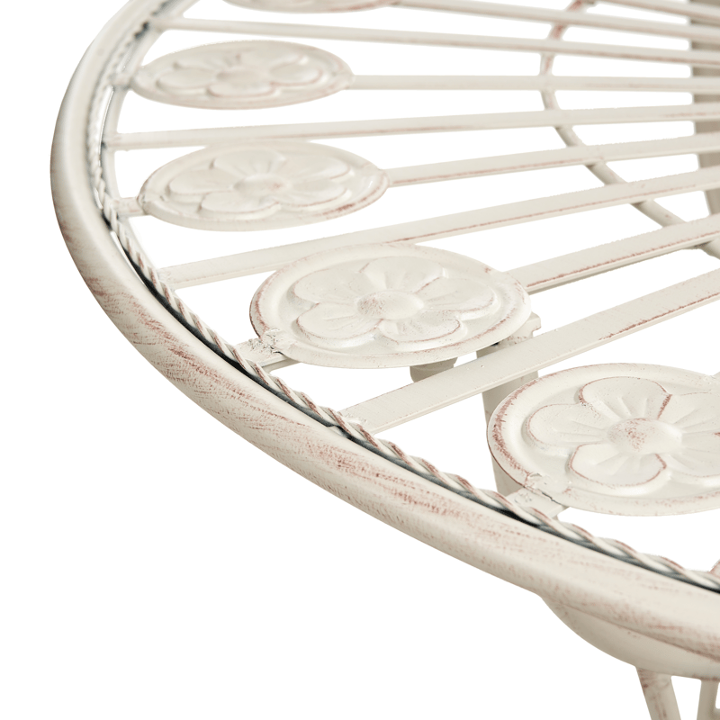 Bistrobord utomhus Coggia 80 cm Järn - Beige - Utemöbler - Balkong - Balkongmöbler - Balkongbord