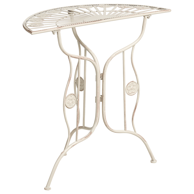 Bistrobord utomhus Coggia 80 cm Järn - Beige - Utemöbler - Balkong - Balkongmöbler - Balkongbord