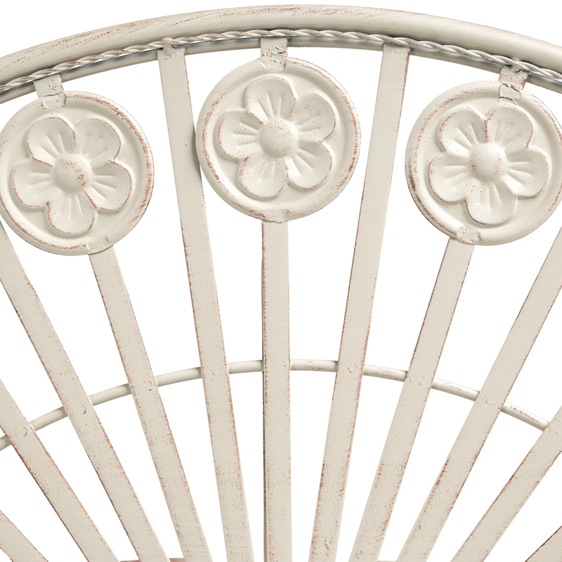 Bistrobord utomhus Coggia 80 cm Järn - Beige - Utemöbler - Balkong - Balkongmöbler - Balkongbord