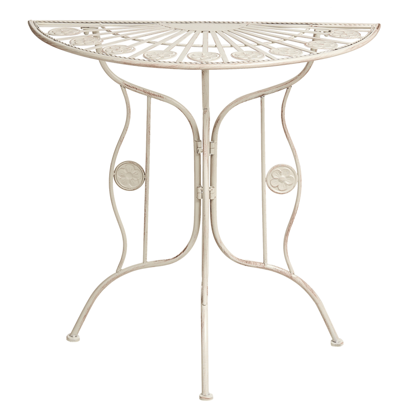 Bistrobord utomhus Coggia 80 cm Järn - Beige - Utemöbler - Balkong - Balkongmöbler - Balkongbord