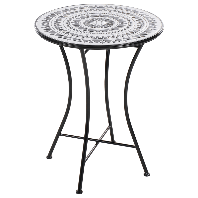 Bistrobord utomhus Comiso 60 cm Järn - Svart/Vit - Utemöbler - Balkong - Balkongmöbler - Balkongbord