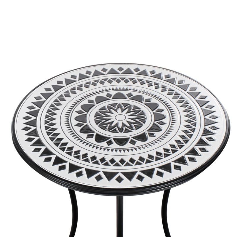 Bistrobord utomhus Comiso 60 cm Järn - Svart/Vit - Utemöbler - Balkong - Balkongmöbler - Balkongbord