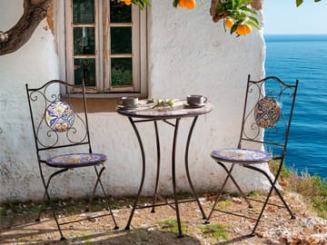 Bistrobord utomhus Coriano 60 cm Järn - Svart/Blå - Utemöbler - Balkong - Balkongmöbler - Balkongbord