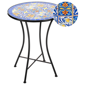 Bistrobord utomhus Coriano 60 cm Järn - Svart/Blå - Utemöbler - Balkong - Balkongmöbler - Balkongbord