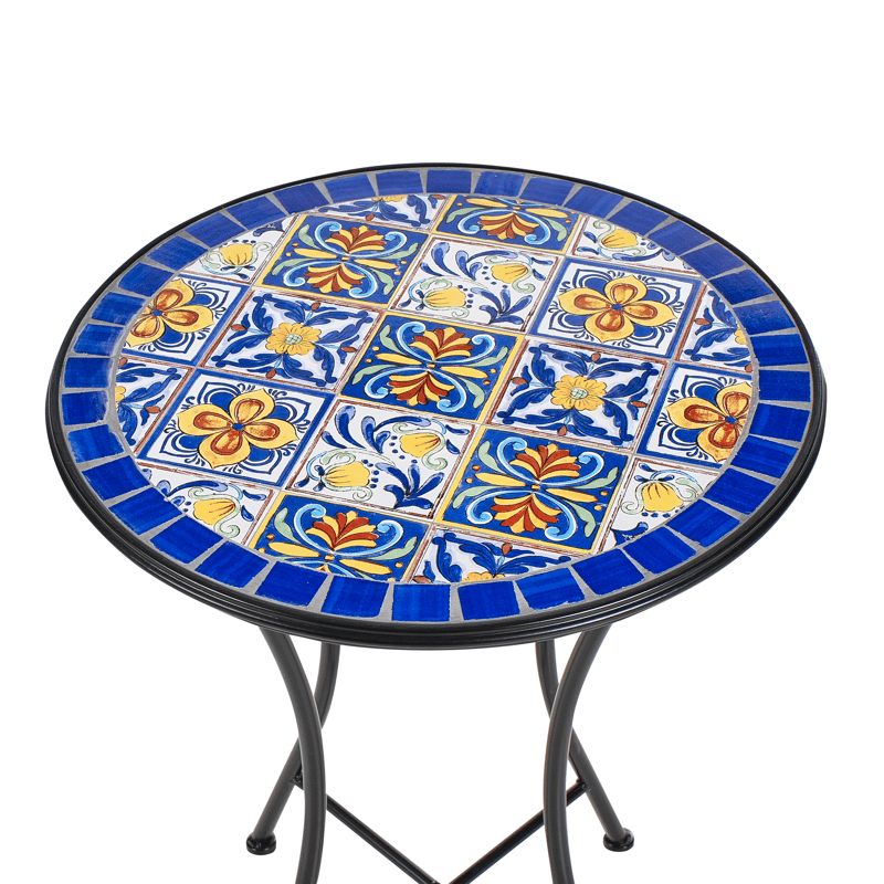 Bistrobord utomhus Coriano 60 cm Järn - Svart/Blå - Utemöbler - Balkong - Balkongmöbler - Balkongbord