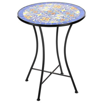 Bistrobord utomhus Coriano 60 cm Järn - Svart/Blå - Utemöbler - Balkong - Balkongmöbler - Balkongbord