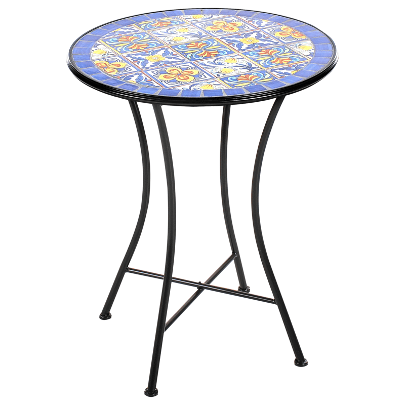 Bistrobord utomhus Coriano 60 cm Järn - Svart/Blå - Utemöbler - Balkong - Balkongmöbler - Balkongbord