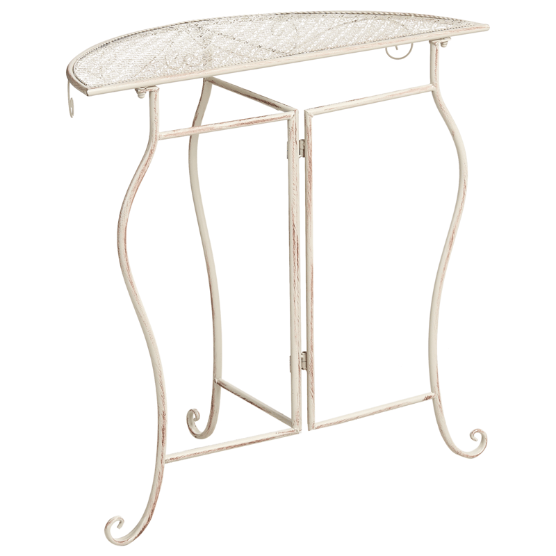 Bistrobord utomhus Folelli 80 cm Järn - Beige - Utemöbler - Balkong - Balkongmöbler - Balkongbord